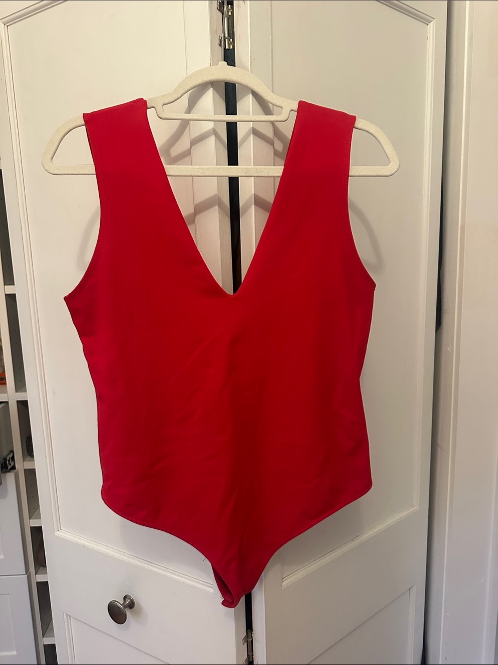 Free People v-neck red bodysuit